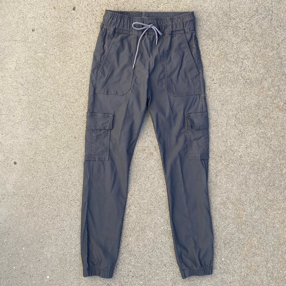 BEVY FLOG Gaya Cargo Blue/Gray Herringbone Womens Sz 25 Jogger Pants - Picture 2 of 12